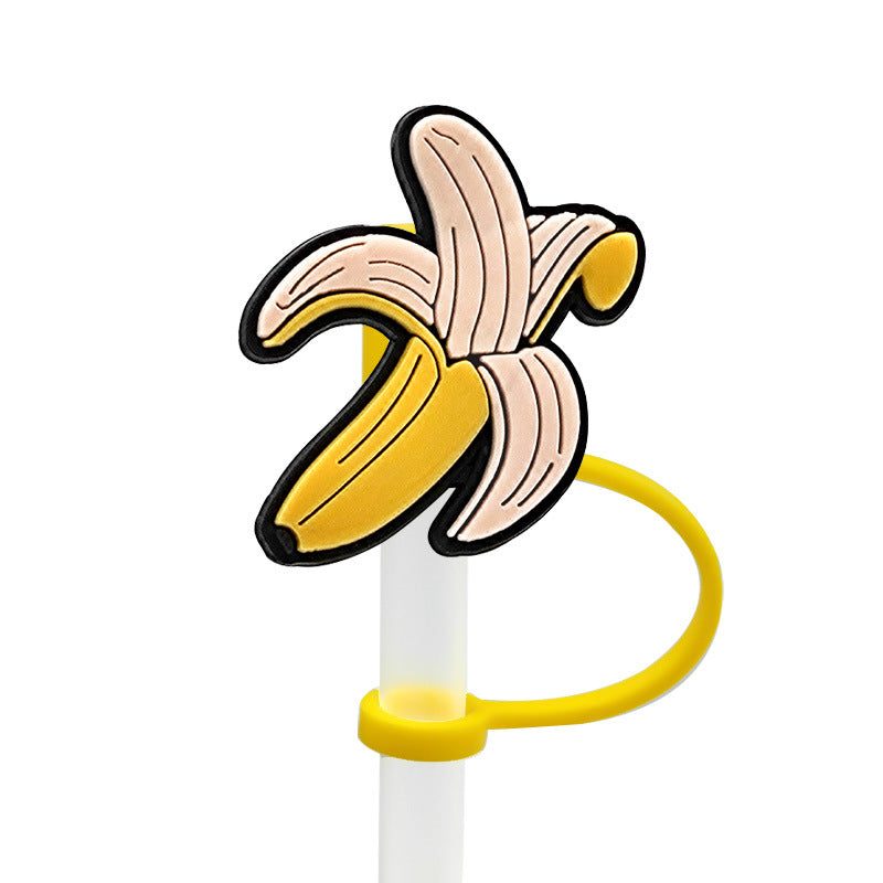 Wholesale 10pcs/pack  Cute cartoon straw cap straw cover silicone dust plug